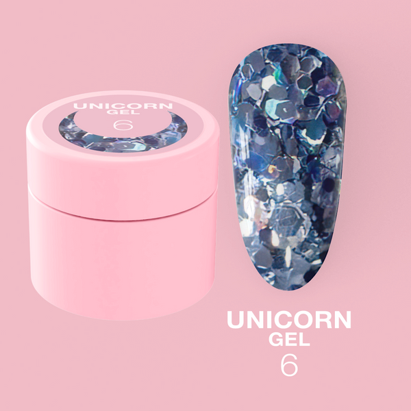 Gel pailleté LunaMoon Licorne Gel pailleté n° 6, 5 ml