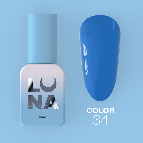 Gel polish LunaMoon Color No. 34 light blue, 13 ml