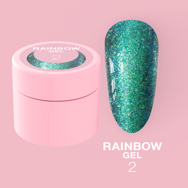 Гель LunaMoon блискітки Rainbow Gel №2, 5 мл