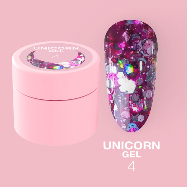 Гліттерний гель LunaMoon Unicorn Glitter Gel №4, 5 мл