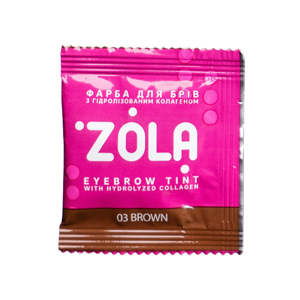 Тінт для брів ZOLA з колагеном в саше Eyebrow Tint With Collagen 03 Brown 5ml