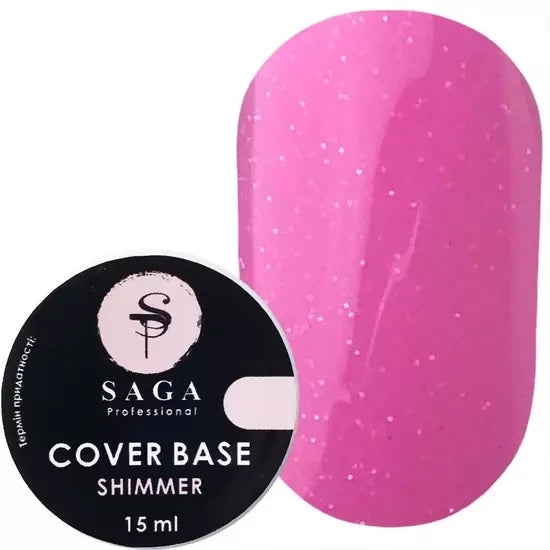 База з шиммером Saga Professional Shimmer № 5 яскраво-рожева 15 мл