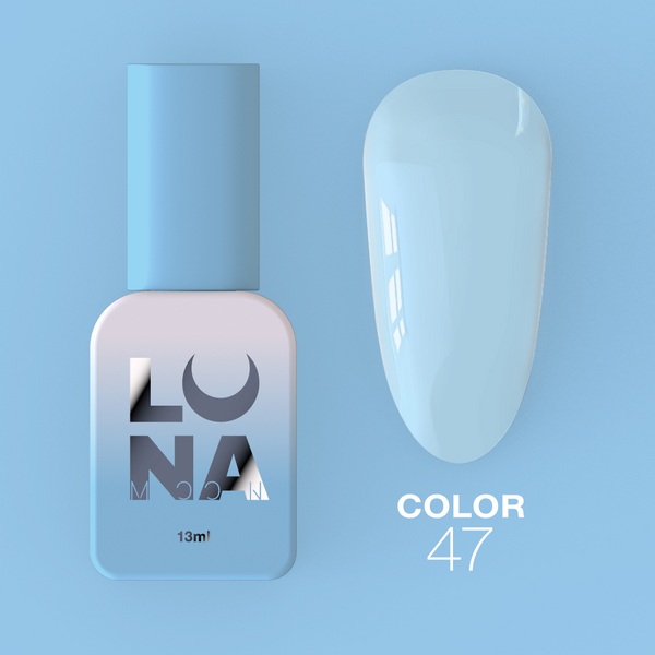 Vernis Gel LunaMoon couleur n° 47 bleu clair, 13 ml