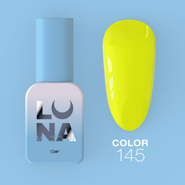 Gel polish LunaMoon Color No. 145 neon green-yellow, 13 ml