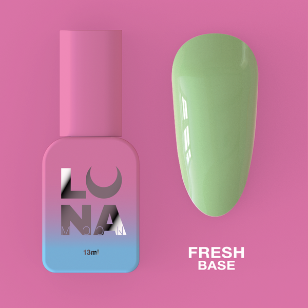 Camouflage base for nails LunaMoon Base Fresh in a fresh green shade, 13 ml