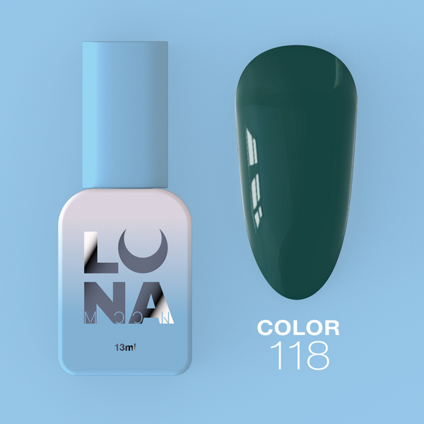 Vernis Gel LunaMoon couleur n° 118 vert foncé, 13 ml