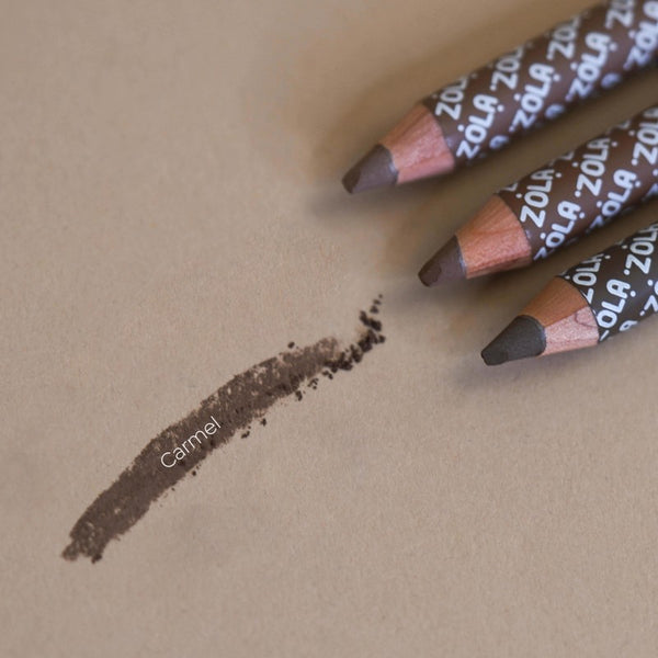 Пудровий олівець для брів ZOLA Powder Brow Pencil Caramel brown з теплим відтінком універсальний 1,19 г