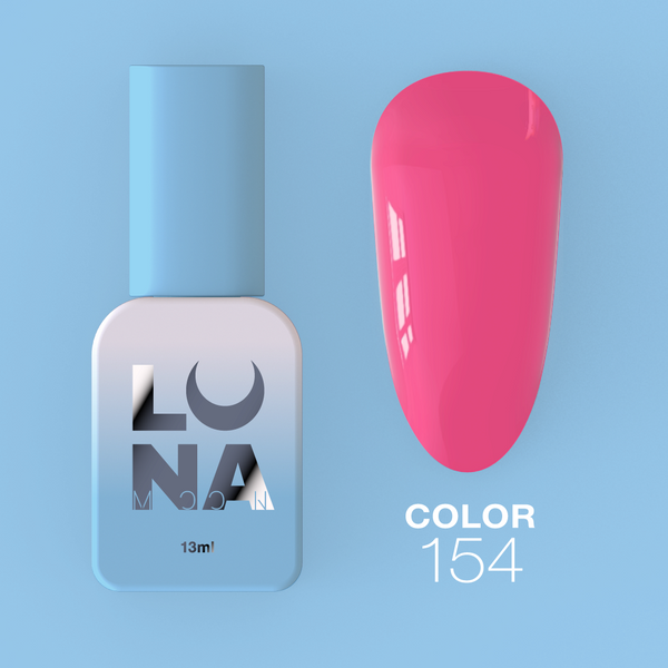 Gel polish LunaMoon Color No. 154 neon bright pink, 13 ml