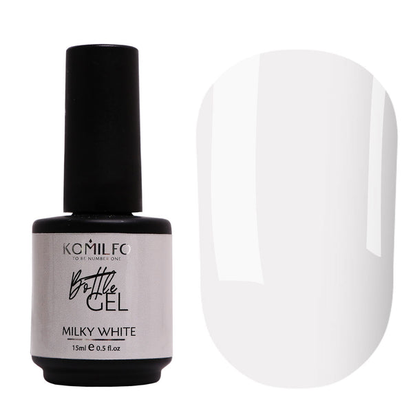 KOMILFO BOTTLE GEL MILKY WHITE, 15 ML, WITH BRUSH