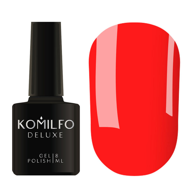 KOMILFO DELUXE SERIES GEL POLISH №N004 (BRIGHT ORANGE, NEON), 8 ML