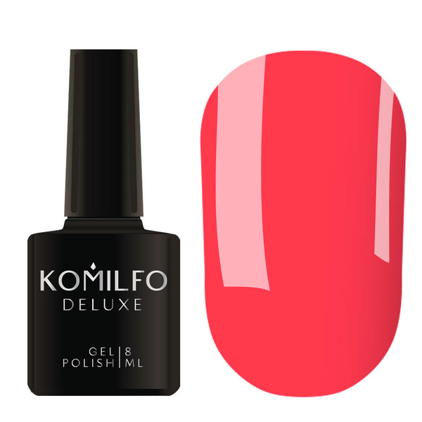 GEL POLISH KOMILFO DELUXE SERIES №N007 (SATURATED CORAL, NEON), 8 ML