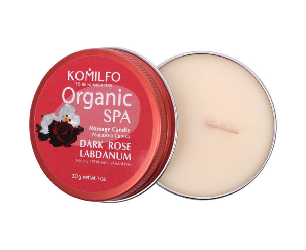 KOMILFO MASSAGE CANDLE – DARK ROSE LABDANUM MASSAGE CANDLE, 30 G