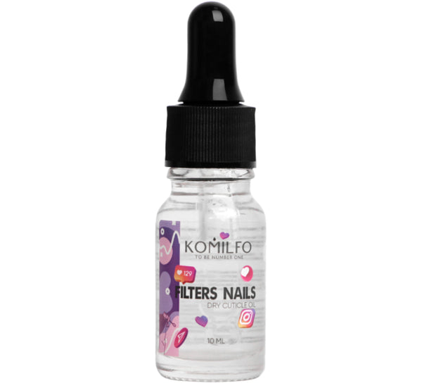 KOMILFO DRY CUTICLE OIL WITH SHIMMER FILTERS NAILS, 10 ML