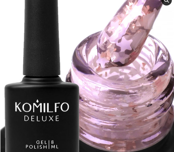 KOMILFO GLASSY BASE GB006 (ROSE CLAIR AVEC COUCHES), 8 ML (base pour ongles)