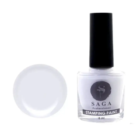 Lacquer paint for stamping SAGA Professional 02 white 8 ml