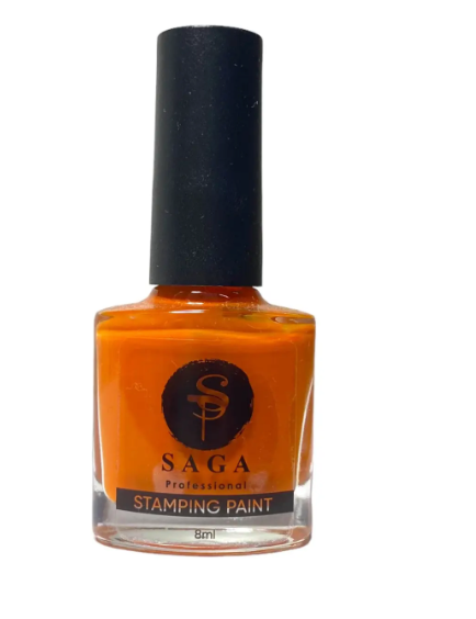 Lacquer paint for stamping SAGA Professional 14 orange 8 ml