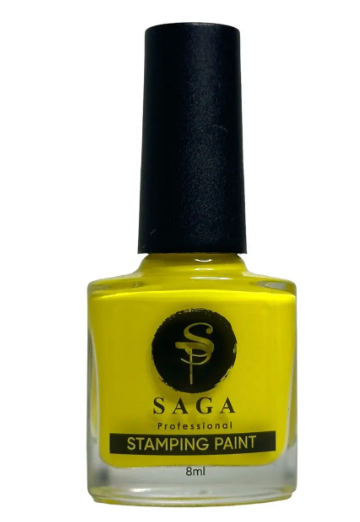 Lacquer paint for stamping SAGA Professional 8 yellow 8 ml