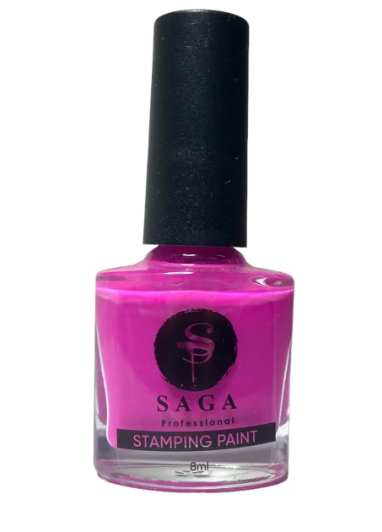 Lacquer paint for stamping SAGA Professional 16 fuchsia 8 ml