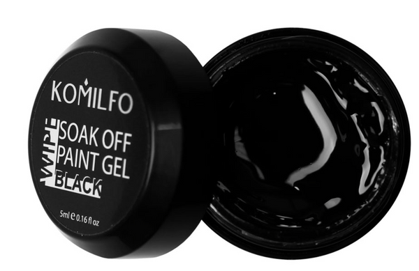 KOMILFO GEL PAINT №001 BLACK FOR MOLDING, 5 ML ( nail gel )