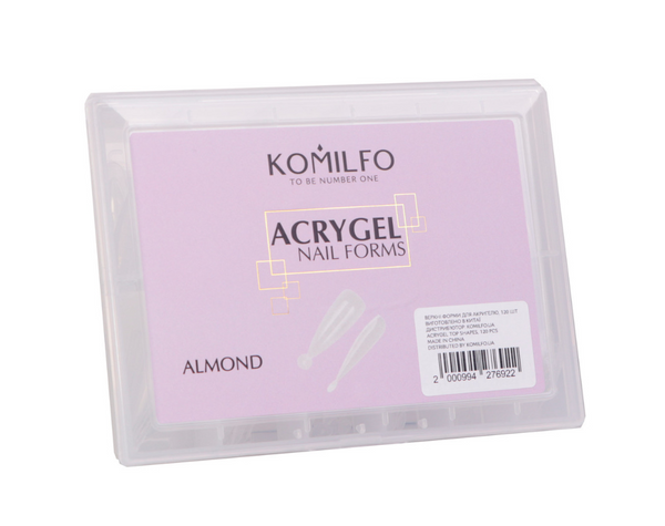 Komilfo Acry Gel Top Nail Forms, Almond. Upper forms for extension, almond, 120 pcs