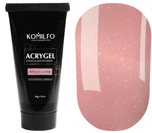 Komilfo AcryGel No. 007 NudeGlitter, 30g/ Komilfo AcryGel No. 007NudeGlitter, 30g (gel pour ongles)