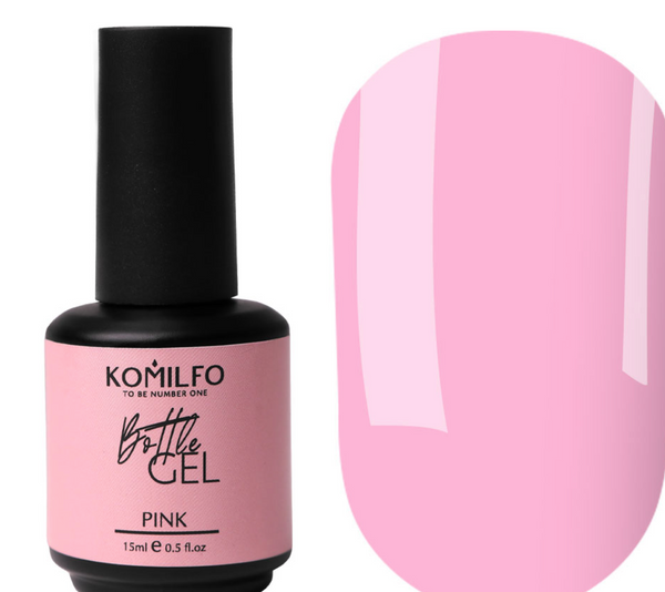 Komilfo Bottle Gel Pink, 15 ml, with a brush